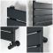 Milano Lustro - Designer Black Flat Panel Heated Towel Rail - Choice of Size