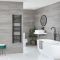 Milano Nero Electric - Straight Matt Black Heated Towel Rail 1200mm x 400mm