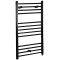 Milano Nero Electric - Straight Matt Black Heated Towel Rail 1000mm x 500mm