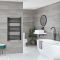 Milano Nero Electric - Straight Matt Black Heated Towel Rail 1000mm x 500mm