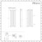 Milano Aruba Flow - White Double Panel Middle Connection Designer Vertical Radiator 1780mm x 590mm