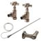 Milano Elizabeth - Brushed Bronze Traditional Dual Fuel Heated Towel Rail - 930mm x 620mm - Choice of Wi-Fi Thermostat and Cable Cover