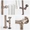 Milano Elizabeth - Brushed Bronze Traditional Dual Fuel Heated Towel Rail - 930mm x 620mm - Choice of Wi-Fi Thermostat and Cable Cover