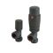 Milano - Modern Grey Thermostatic Angled Radiator Valve and Lockshield