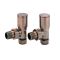 Milano - Brushed Copper Modern Angled Radiator Valves (Pair)