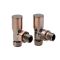 Milano - Brushed Copper Modern Angled Radiator Valves (Pair)