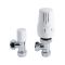 Milano Liquid Filled White Thermostatic Radiator Valve and Lockshield Valve Pack
