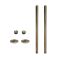 Milano - Traditional Brushed Brass Radiator Trim Kit - Pipe Connectors with Blanking and Bleed Plugs