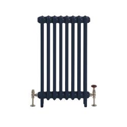 Milano Mercury - 3 Column Cast Iron Radiator - 660mm Tall - Farrow & Ball Hague Blue - Multiple Sizes Available