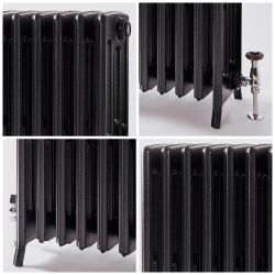 Milano Isabel - 4 Column Cast Iron Radiator - 760mm Tall - Antique Graphite - Multiple Sizes Available