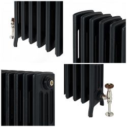 Milano Isabel - 4 Column Cast Iron Radiator - 760mm Tall - Farrow & Ball Railings Grey - Multiple Sizes Available