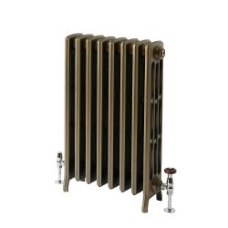 Milano Isabel - 4 Column Cast Iron Radiator - 760mm Tall - Natural Brass - Multiple Sizes Available
