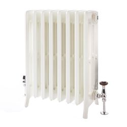 Milano Isabel - 4 Column Cast Iron Radiator - 660mm Tall - Porcelain White - Multiple Sizes Available