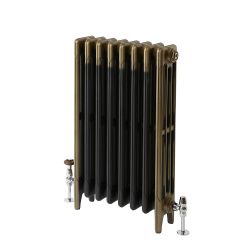 Milano Mercury - 4 Column Cast Iron Radiator - 760mm Tall - Natural Brass - Multiple Sizes Available