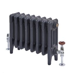 Milano Mercury - 4 Column Cast Iron Radiator - 560mm Tall - Slate Black - Multiple Sizes Available