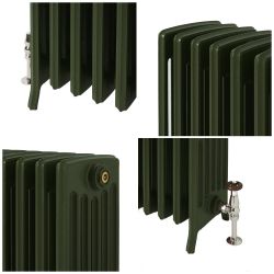 Milano Isabel - 6 Column Cast Iron Radiator - 660mm Tall - Farrow & Ball Duck Green - Multiple Sizes Available