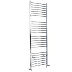 Milano Kent - Dual Fuel Curved Chrome Heated Towel Rail - Choice of Size