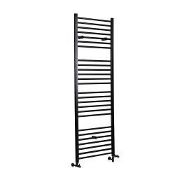 Milano Nero - Dual Fuel Straight Black Heated Towel Rail - Choice of Size
