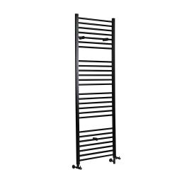 Milano Kent Dual Fuel - Straight Black Heated Towel Rail - Choice of Size