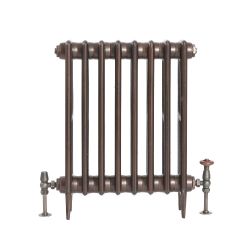 Milano Alice - Classic Cast Iron Column Radiator - 660mm Tall - Antique Copper - Multiple Sizes Available