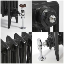 Milano Alice - Classic Cast-Iron Column Radiator - 660mm Tall - Black - Multiple Sizes Available