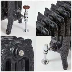 Milano Beatrix - Ornate Cast Iron Radiator - 768mm Tall - Black - Multiple Sizes Available
