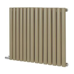 Milano Aruba - Electric Elk Brown Horizontal Designer Radiator - 635mm Tall - Choice of Size, Wi-Fi Thermostat and Cable Cover