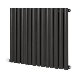 Milano Aruba - Electric Carbon Grey Horizontal Designer Radiator - 635mm Tall - Choice of Size, Thermostat and Cable Cover
