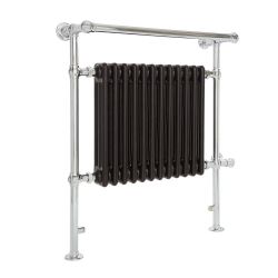 Milano Elizabeth - Black and Chrome Traditional Electric Heated Towel Rail - Choice of Size