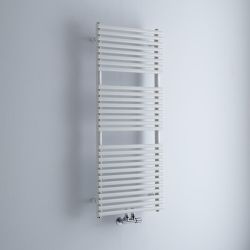 Milano Via - White Bar on Bar Central Connection Heated Towel Rail - Choice of Size