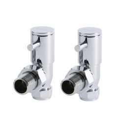 Milano - Minimalist Chrome Angled Radiator Valves (Pair)