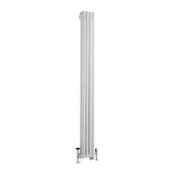 Milano Windsor - White Traditional Vertical Dual Fuel Triple Column Radiator - 1800mm x 200mm - Choice of Valve and Wi-Fi Thermostat
