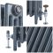 Milano Mercury - 4 Column Cast Iron Radiator - 460mm Tall - Antique Silver - Multiple Sizes Available