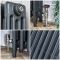 Milano Mercury - 4 Column Cast Iron Radiator - 460mm Tall - Antique Silver - Multiple Sizes Available