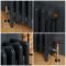 Milano Mercury - 4 Column Cast Iron Radiator - 560mm Tall - Farrow & Ball Railings Grey - Multiple Sizes Available