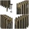 Milano Mercury - 4 Column Cast Iron Radiator - 360mm Tall - Natural Brass - Multiple Sizes Available