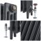 Milano Mercury - 4 Column Cast Iron Radiator - 560mm Tall - Slate Black - Multiple Sizes Available