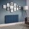 Milano Aruba - Electric Deep Sea Blue Horizontal Designer Radiator - 635mm Tall - Choice of Size, Thermostat and Cable Cover