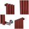 Milano Aruba - Electric Booth Red Horizontal Designer Radiator - 635mm Tall - Choice of Size, Thermostat and Cable Cover