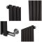 Milano Aruba - Electric Carbon Grey Horizontal Designer Radiator - 635mm Tall - Choice of Size, Thermostat and Cable Cover