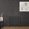 Milano Aruba - Electric Carbon Grey Horizontal Designer Radiator - 635mm Tall - Choice of Size, Thermostat and Cable Cover