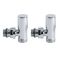 Milano - Chrome Manual Angled Euro Cone Valve With Euro Cone Adaptor - Copper 15mm