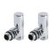 Milano - Chrome Manual Angled Euro Cone Valve With Euro Cone Adaptor - Copper 15mm