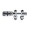 Milano - Chrome Thermostatic H Block Straight Valve With Euro Cone Adaptor - Copper 15mm