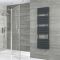 Milano x ECOSO Lustro - Electric Designer Anthracite Flat Panel Heated Towel Rail - Choice of Size, Heating Element and Cable Cover