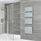 Milano x ECOSO Lustro - Electric Designer Chrome Flat Panel Heated Towel Rail - Choice of Size, Heating Element and Cable Cover