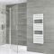 Milano x ECOSO Lustro - Electric Designer White Flat Panel Heated Towel Rail - Choice of Size, Heating Element and Cable Cover