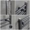 Milano Kent Electric - Curved Anthracite Heated Towel Rail - Choice of Size and Element