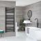 Milano Kent Electric - Straight Black Heated Towel Rail - Choice of Size and Element
