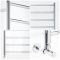 Milano Esk - Stainless Steel Chrome Flat Heated Towel Rail - Choice of Size